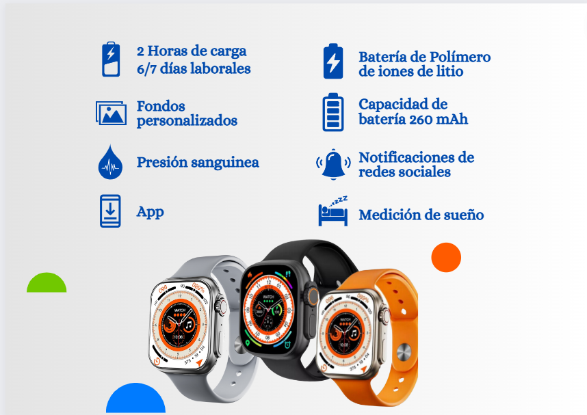 Smart Watch WS8 Ultra Water Resist Naranja